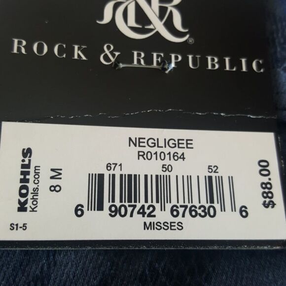 Rock & Republic Blue Flowered Jeans Size 8 - Picture 7 of 7